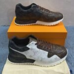 Louis Vuitton Run Away Sneaker Monogram Canvas Black/White/Brown For Men LV - Image 3