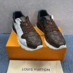 Louis Vuitton Run Away Sneaker Monogram Canvas Black/White/Brown For Men LV - Image 4