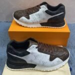 Louis Vuitton Run Away Sneaker Monogram Canvas Black/White/Brown For Men LV - Image 6