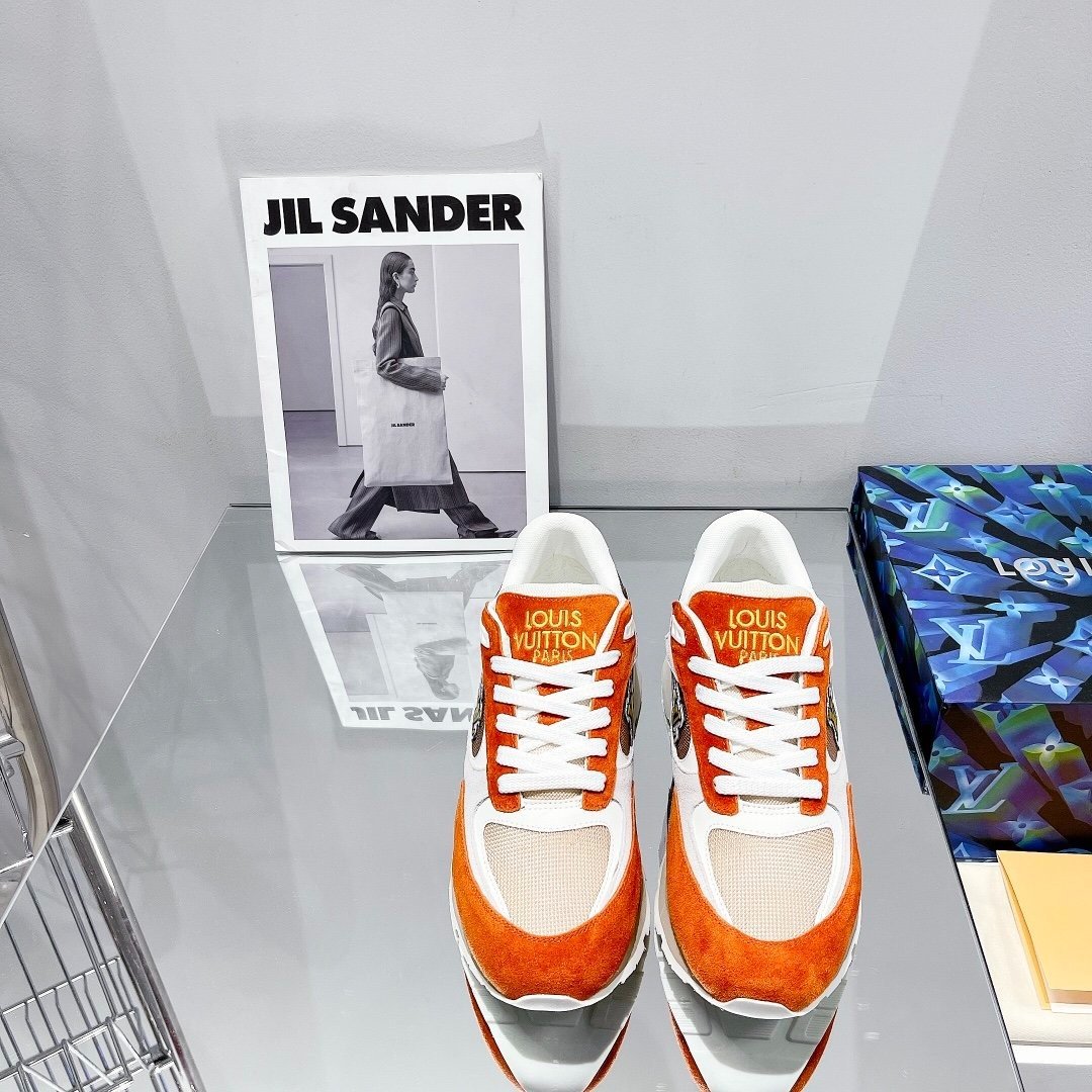 Louis-Vuitton-Run-Away-Sneaker.jpg Louis Vuitton Run Away Sneaker Monogram Material Orange For Women LV - Image 1