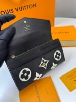 Louis Vuitton Sarah Wallet Black And Beige For Women 19cm/7.5in - M80496 - Image 4
