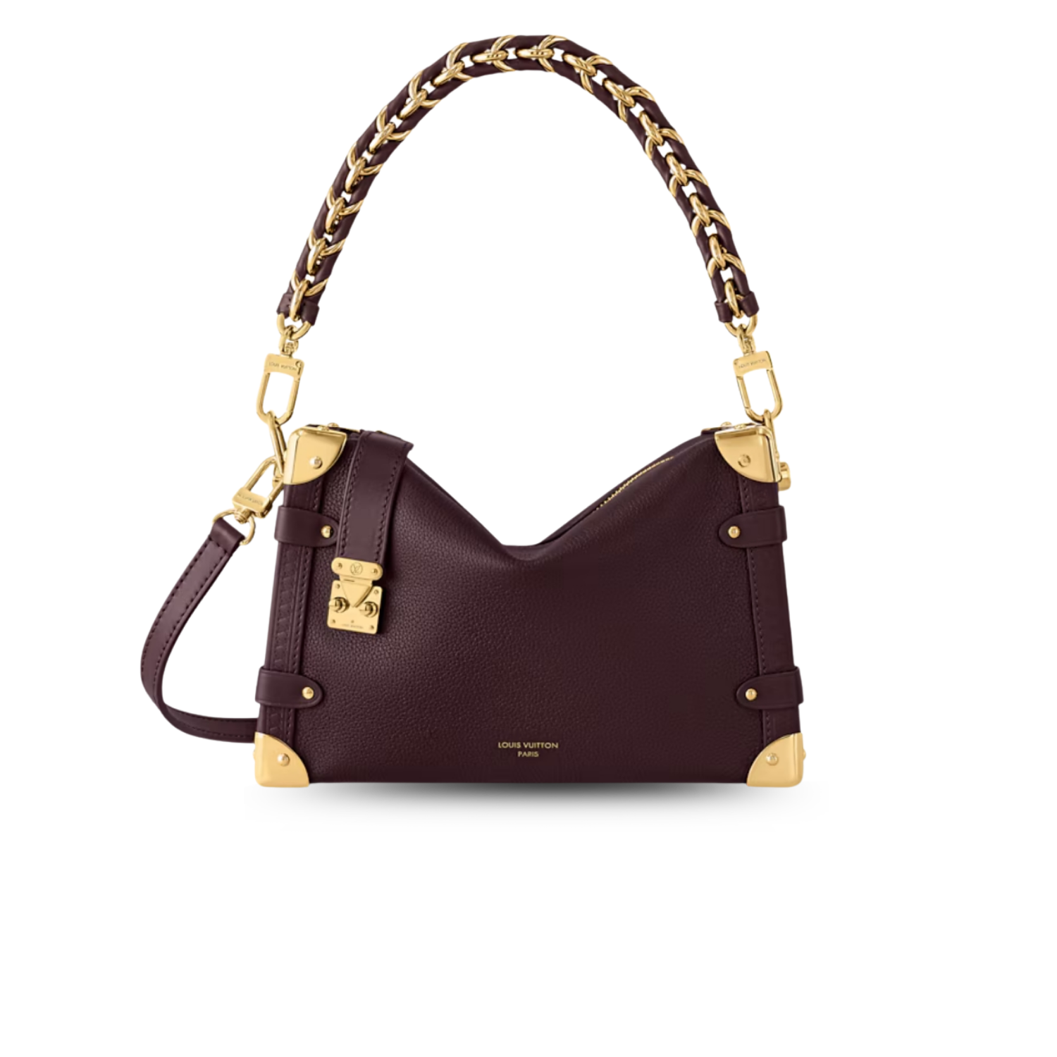 Louis-Vuitton-Side-Trunk-MM-23.5cm9.3in-Wine-Red-For-Women-M25669.png Louis Vuitton Side Trunk MM Shoulder Bag 9.3in/ 23.5cm Wine Red Gold Hardware For Women M25669 - Image 1