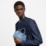 Louis Vuitton Speedy 18 Bandouliere Top Handle Bag 7.1in/ 18cm Denim Blue Gold Hardware For Men N00208 - Image 2