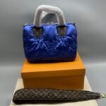 Louis Vuitton Speedy Bandouliere 25 Top Handle Bag ‎9.8n/ 25cm Blue Gold Hardware For Women - Image 3