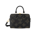 Louis Vuitton Speedy Bandouliere 25 Top Handle Bag 9.8 in/ 25 cm Black Gold Hardware For Women M46736