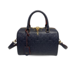 Louis Vuitton Speedy Bandouliere 25 Top Handle Bag 9.8in/ 25cm Navy Blue Monogram Empreinte Gold Hardware For Women