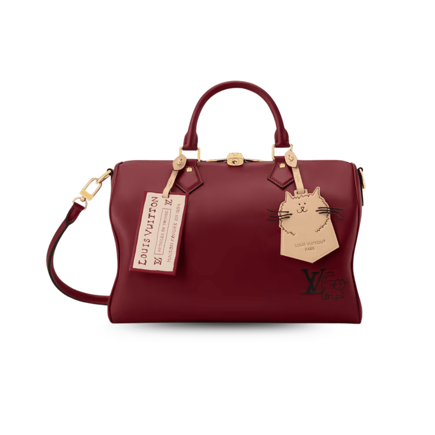 Louis-Vuitton-Speedy-Soft-30-Plum.png Louis Vuitton Speedy Soft 30 Top Handle Bag 11.8in/30cm Plum Gold Hardware For Women M25766 - Image 1