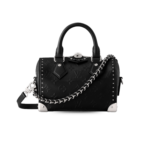 Louis Vuitton Speedy Trunk 20 Top Handle Bag 8.1in/ 20.5cm Black Silver Hardware For Women M14575