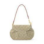 Louis Vuitton Sunset Shoulder Bag 10.6in/27cm Khaki Denim Gold Hardware For Women M27210 - Image 5
