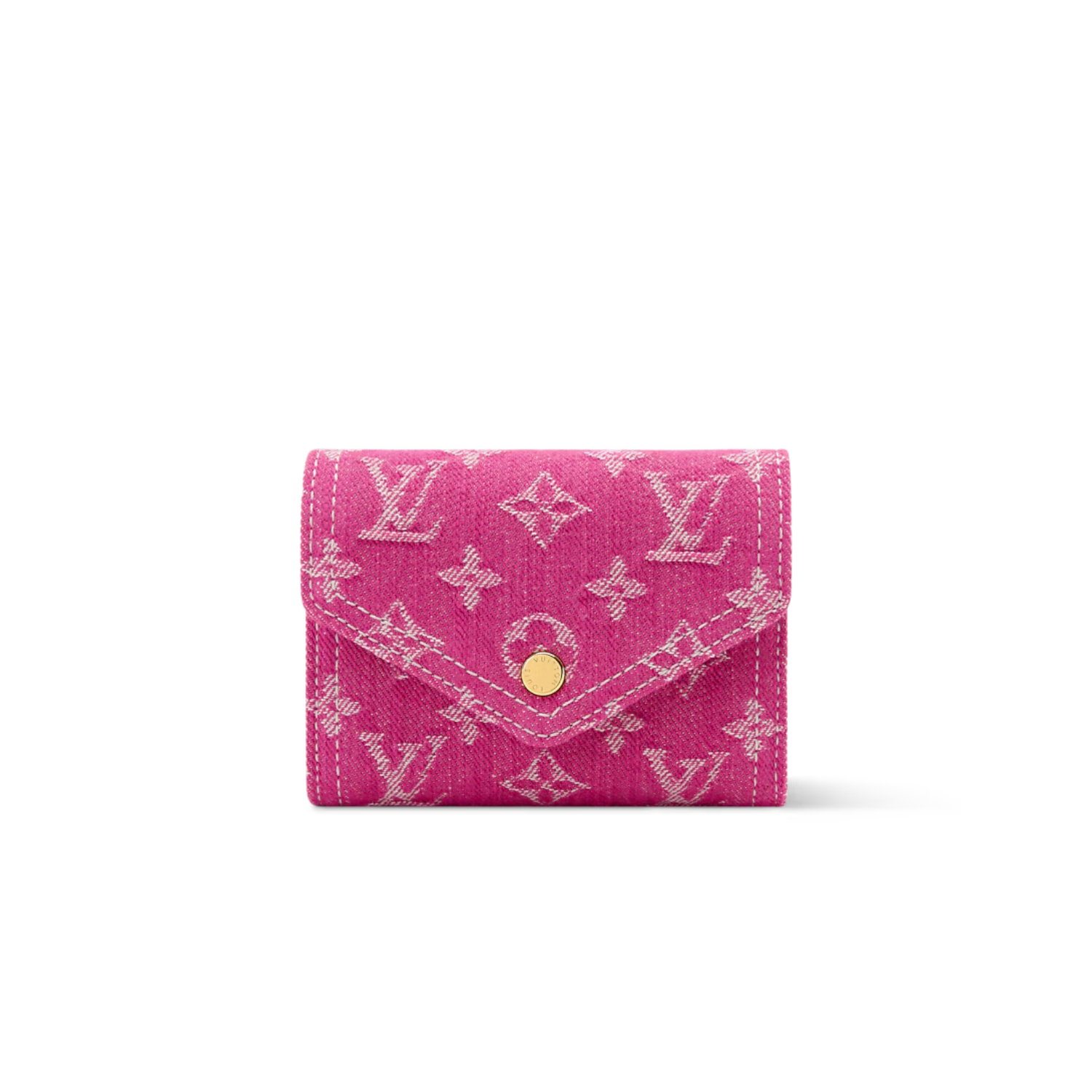 Louis-Vuitton-Victorine-Wallet-Fuchsia-Denim-For-Women-M27707-1.png Louis Vuitton Victorine Wallet 4.7in/ 12cm Fuchsia Denim Gold Hardware For Women M27707 - Image 1