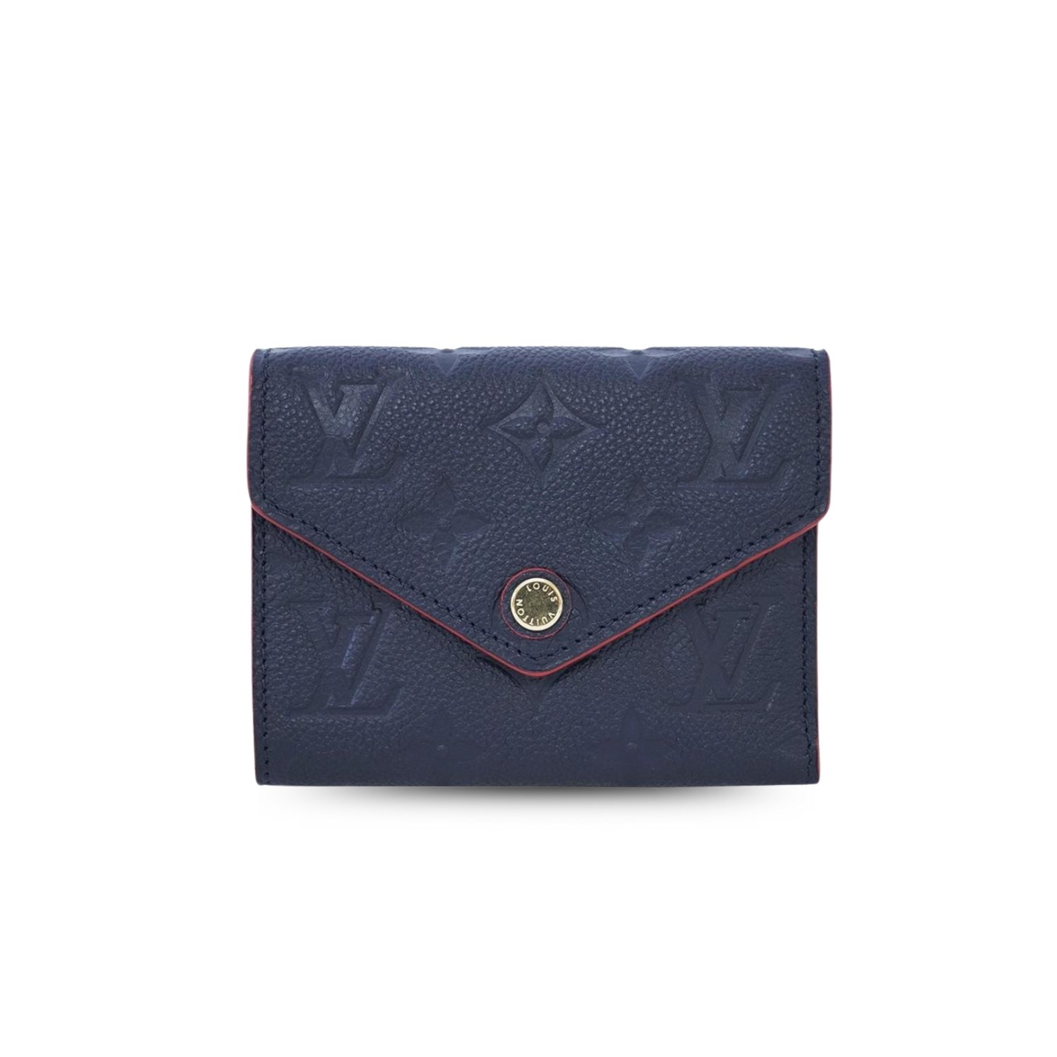 Louis-Vuitton-Victorine-Wallet.jpg Louis Vuitton Victorine Wallet Monogram Empreinte Navy Blue/ Red For Women, Women's Wallets 4.7in/12cm LV M64577 - Image 1