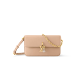 Louis Vuitton Wallet On Chain LV Bloom Shoulder Bag 7.9in/ 20cm Sand Gold Hardware For Women M14581