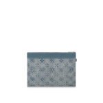 Louis Vuitton Pochette To Go Pouch 11.8in /30cm Blue Monogram Washed Denim Canvas Silver Hardware For Men M82313 - Image 5