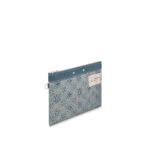 Louis Vuitton Pochette To Go Pouch 11.8in /30cm Blue Monogram Washed Denim Canvas Silver Hardware For Men M82313 - Image 4