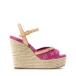 Louis Vuitton Helios Wedge Sandals Fuchsia Denim For Women 1AJKWN - Image 3
