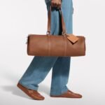 Louis Vuitton Needle Shoulder Bag 18.1in/ 46cm Caramel Silver Toned Hardware For Men M28000 - Image 5