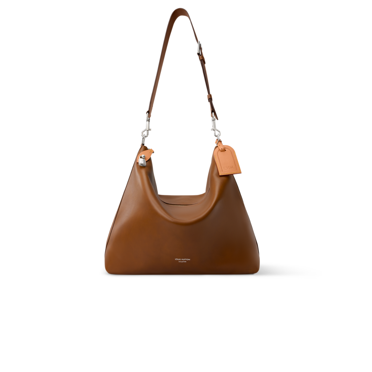 Louis-vuitton-Vagabond-Hobo-Caramel-M28392.png Louis Vuitton Vagabond Hobo Shoulder Bag 18.9in/ 48cm Caramel Silver Hardware For Men M28392 - Image 1