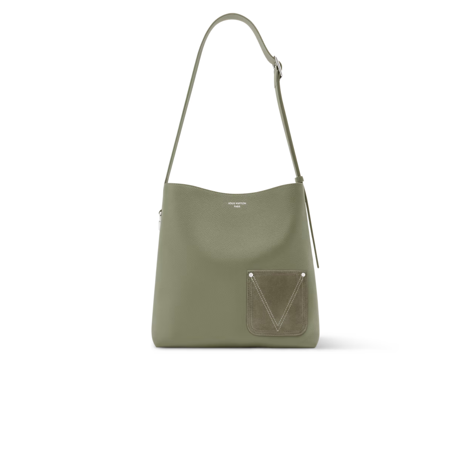 Louis-vuitton-Verso-Hobo-Khaki-M26747.png Louis Vuitton Verso Hobo Shoulder Bag 11.8in/ 30cm Khaki Silver Hardware For Men M26747 - Image 1