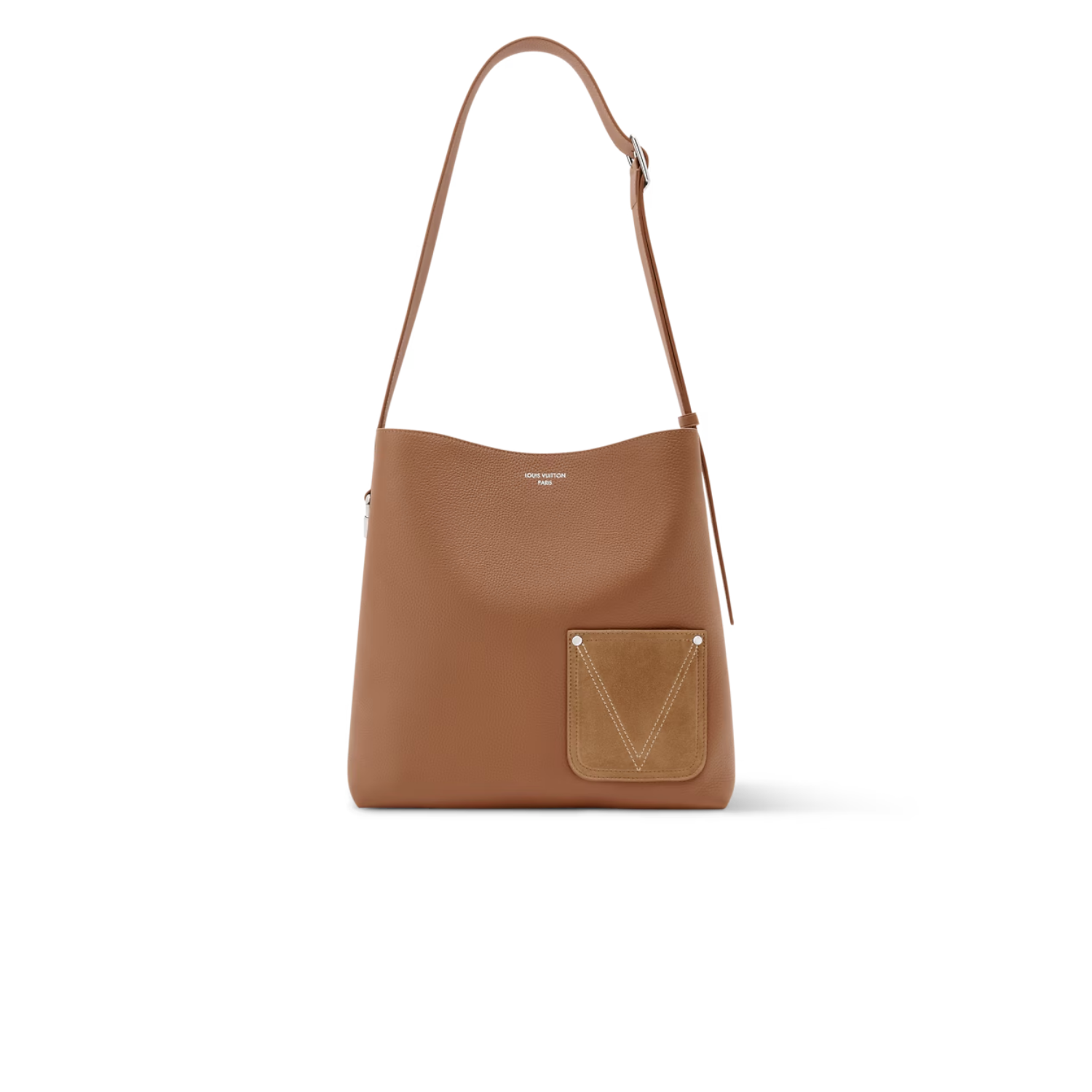 Louis-vuitton-Verso-Hobo-tan-M26745.png Louis Vuitton Verso Hobo Shoulder Bag 11.8in/ 30cm Tan Silver Hardware For Men M26745 - Image 1