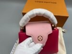 Louis Vuitton Capucines Mini Top Handle Bag 8.3in/ 21cm Pink Gold Hardware For Women - Image 6