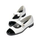 Chanel Mary Janes White And Black For Women - G45280 B15786 NT981