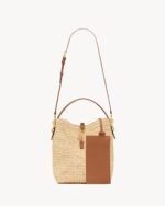 [True-to-ORIGINAL] Saint Laurent Le 37 In Woven Raffia And Vegetable-Tanned Beige For Women 9.8 Inches/ 25 Cm 773991GAAD72080 - Image 4