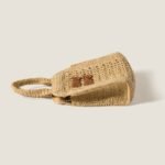 Miu Miu Raffia-Effect Woven Tote Bag Beige For Women 22.5cm/8.9in - 5BA283_ADO1_F0A5T_V_OOO - Image 5