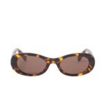 Miu Miu Oval Classes Tortoiseshell Sunglasses For Women - Image 2