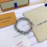 Louis Vuitton Monogram Chain Bracelet Silver Tone For Men M00308 - Image 7