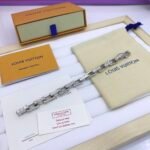 Louis Vuitton Monogram Chain Bracelet Silver Tone For Men M00308 - Image 3