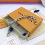 Louis Vuitton Monogram Chain Bracelet Silver Tone For Men M00308 - Image 2