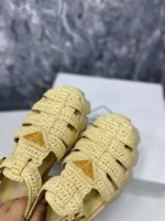 Prada Monolith Crochet Cage Sandals Yellow For Women - Image 8