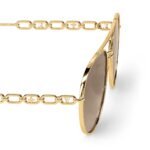 Louis Vuitton My LV Chain Pilot Sunglasses Gold For Women Z1539W - Image 5