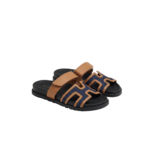 Hermes Chypre Sandals Brown/ Dark Blue For Men