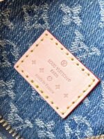 Louis Vuitton Nano Speedy Top Handle Bag 6.3in/ 16cm Blue Denim Gold Hardware For Women M82950 - Image 11