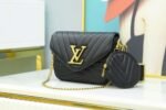 Louis Vuitton New Wave Multi Pochette Shouler Bag  7.5in/ 19cm Black Gold Hardware For Women M56461 - Image 4