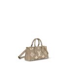 Louis Vuitton OnTheGo East West Tote Bag 9.8in/ 25cm Monogram Empreinte Beige Gold Hardware For Women M23641 - Image 3