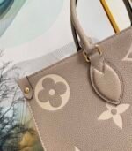 Louis Vuitton OnTheGo MM Tote Bag 13.8in/ 35cm Beige Gold Hardware For Women M45494 - Image 3