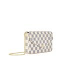 Louis Vuitton Pochette Felicie Shoulder Bag  8.3in/ 21cm Multicolor Damier Azur Canvas Gold Hardware For Women N40491 - Image 4