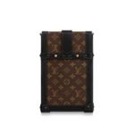 Louis Vuitton Pochette Trunk Verticale Shoulder Bag 6.9in/ 17.5cm Black Monogram Canvas Gold Hardware For Women M63913 - Image 5