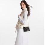 Louis Vuitton Pochette Felicie Shoulder Bag  8.3in/ 21cm Black/ Beige Gold Hardware For Women M82479 - Image 2