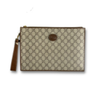 Gucci Pouch With Interlocking G Brown For Men 12in/30.5cm 672953 92TCG 8563