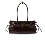 Prada Bonnie Medium Shoulder Bag 13in/ 32cm Dark Brown Gold Hardware 1BA426_2CYR_F01D6_V_MOO