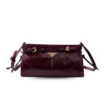 Prada Bonnie Small Shoulder Bag 10in/ 26cm Burgundy Gold Hardware 1BH215_2CYR_F0LV7_V_OOO