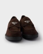 Prada Chocolate Suede Loafers Dark Brown For Men 35mm 2DE127_103_F0003_F_G000 - Image 6
