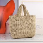 Prada Crochet Tote Bag 15.7in/ 40cm Beige‎ For Women 1BG392_2A2T_F0018_V_OOL - Image 4