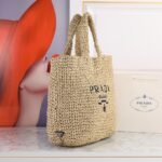 Prada Crochet Tote Bag 15.7in/ 40cm Beige‎ For Women 1BG392_2A2T_F0018_V_OOL - Image 5