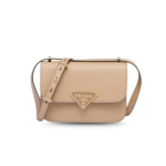 Prada Embleme Shoulder Bag 8.6in/ 22cm Beige Saffiano For Women Gold Hardware 1BD320_2A4A_F0036_V_UTO