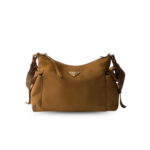 Prada Explore Large Shoulder Bag 12.6in/ 32cm Cinnamon Suede Gold Hardware For Women 1BC264_008_F0401_V_NOO