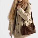 Prada Explore Large Shoulder Bag 12.6in/ 32cm Cocoa Brown Suede For Women 1BC264_008_F0324_V_NOO - Image 2